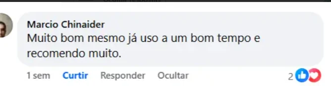 Comentário de Marcio Chinaider recomendando a planilha